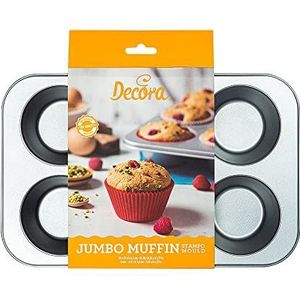 DECORA 0070040 Jumbo Muffin bakvorm met 6 muffin Ø 9 cm – 34 x 22 x 4,5 cm