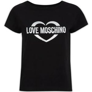 Love Moschino T-shirt à manches courtes pour femme, Noir, 48