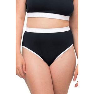 Ulla Popken Slip met contrasterende pijping, wit, damesslip, Marinier