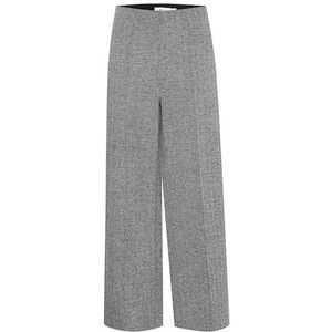 ICHI Ihkate Jacquard Pa9 Casual zakelijke broek voor dames, 203523/zwart/wit visgraat