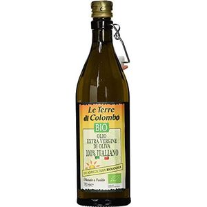 Le Terre di Colombo – 100 % Italienisches Natives Bio-Olivenolie Extra, Gerippte fles met Mechanischem Verschluss, 0,75 l