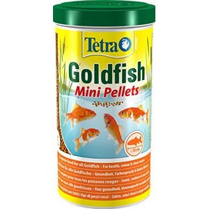 Tetra Pond Goldfish Mini pellets visvoer - voor kleine goudvissen en koudwatervissen in de tuinvijver, 1 l blik