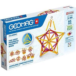 Geomag Classic Green Collection, 93 delen, magnetische opbouw voor kinderen, 100% gerecycled kunststof educatief speelgoed