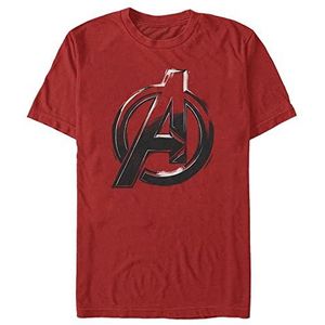 Marvel T-Shirt Unisex Classic Avengers Logo Sketch Organic Korte Mouw Rood XXL, ROT