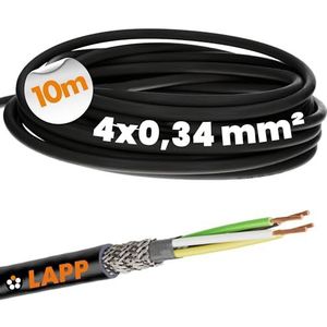 10 meter Lapp 1030497 LiYCY schakelkabel afgeschermd 4 x 0,34 mm² I signaalkabel 4 geleiders I datakabel voor buiten I laskabel I led-aansluitkabel