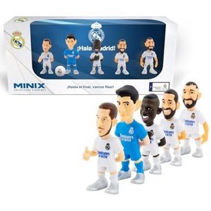 Minix Collectible Figuren - Set van 5 Real Madrid CF poppen | Playerfiguren: Courtois, Benzema, Carvajal, Hazard en Vinicius | Ideaal voor taarten of Madrid fans | 7 cm
