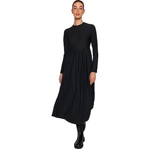 Trendyol FeMan Basic gebreide jurk, regular fit, zwart, maat L, zwart, L, zwart.