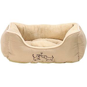 Dehner Honden- en kattenbed – ca. 47 x 37 x 17 cm – polyester – beige