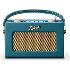 ROBERTS - Radio Revival Uno BT – compacte draagbare radio met Dab-FM, Bluetooth, vintage design, streaming, AUX-ingang, hoofdtelefoonuitgang, alarm – blauwgroen