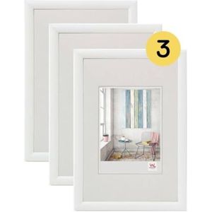 walther Design KP050SW3 fotolijst Trendstyle set van 3, kunststof, 40 x 50 cm, wit