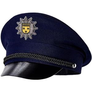W WIDMANN 03186 - politiepet voor volwassenen, donkerblauw, politiehoed, pet, uniform, politiekostuum