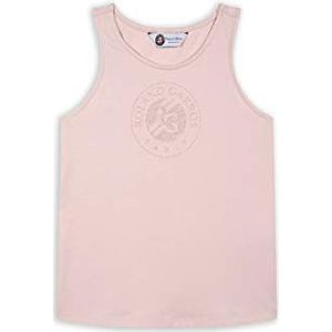 ROLAND GARROS Tanktop voor meisjes met ronde hals, logo, meisjeskleding, kleur: roze - tanktop, meisjes, 10 jaar, roze - onderhemd voor meisjes van katoen - RTSG0720-ROS-10A