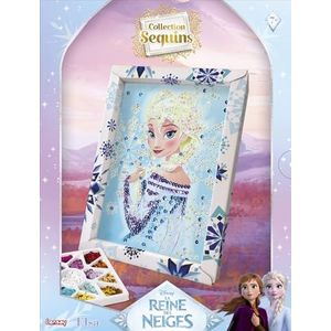 Lansay - COLLECTION SEQUINS : Elsa, Reine Des Neiges - Activités Manuelles pour Enfants Dès 7 ans - Créez un Tableau Étincelant avec des Sequins - Kit Création Tableau Frozen - Loisirs Créatifs