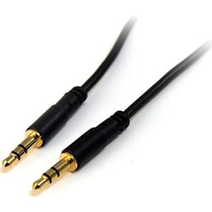 StarTech.com 3,5 mm audiokabel, 3 m smalle stereo-aux-kabel (MU10MMS)