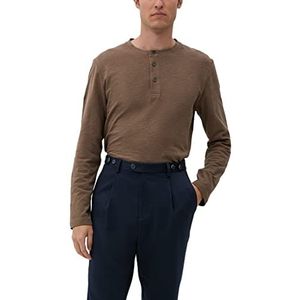 s.Oliver Shirts heren lange mouwen bruin XL, Bruin