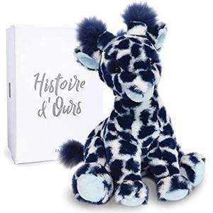 Histoire d'Ours - Pluche giraf - 30 cm - wit/blauw - cadeau voor kinderen - Lisi de giraf - wilde aarde - HO3043