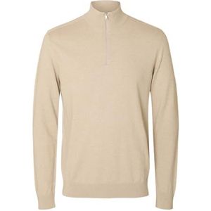 SELECTED HOMME Slhberg Half Zip Cardigan Noos gebreide herentrui (1 stuk), Crème