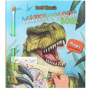 Depesche 12578 Dino World Watercolour Book kleurboek met penseel en 15 paardenmotieven om met water te schilderen