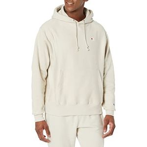 Champion Heren Reverse Weave Pullover, Block Logo Sweatshirt met capuchon voor heren, Pebblestone linkerborst C