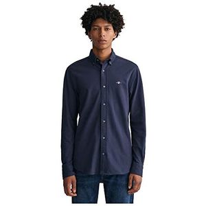 GANT REG Jersey Piqué overhemd voor heren, capriblauw, XL, marineblauw, XL, Navy Blauw