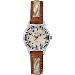 Timex Expedition Field Mini 26 mm quartz dameshorloge bruin lederen band, Huid, Riem