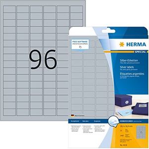 Herma 4110 plastic etiketten, 30,5 x 16,9 A4, Lasercopy, zilverkleurig