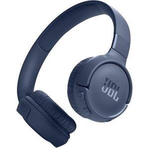 JBL Tune 520BT, draadloze hoofdtelefoon, licht en comfortabel, Bluetooth 5.3, batterijduur tot 57 uur, snel opladen, JBL Pure Bass-geluid, blauw