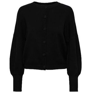 YAS Yasfonny LS Knit S Noos Damesvest, zwart.