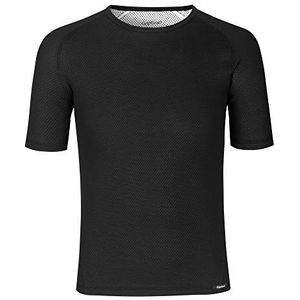 GripGrab Ride Thermo-sportshirt met korte mouwen, anti-geur, functioneel shirt voor wielrennen, lente, herfst, winter, zwart.