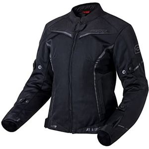 OZONE MOTO Jet Ii Lady OZONE Jet II Lady Motorjack voor dames, elleboog-schouderbeschermers, waterdicht membraan, reflecterende elementen, 4 zakken voor dames, zwart.