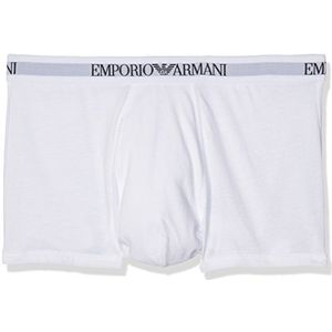 Emporio Armani 2 stuks boxershorts voor heren van puur katoen, marineblauw/grijs, wit (wit/wit), S, Wit (wit/wit)