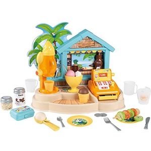 Smoby - Beach Bar - Kinderhandelaar - Recorderbox en ijsmachine - 38 accessoires - vanaf 3 jaar - 310545 meerkleurig