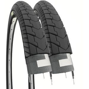 2 Banden 26 X 1.75 (47-559) Road Banden SLICK ZWART VOOR CITY BIKE VOLWASSENEN FIETS