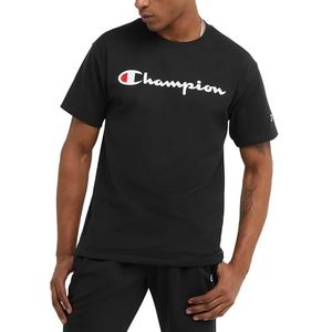 Champion Klassiek grafisch T-shirt voor heren (1 stuk), Zwart script
