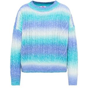 blonda Pull tricoté pour femme, Turquoise Multicolore, XL-XXL