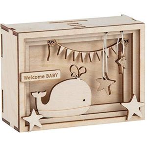 Rayher DIY ""baby"" geschenkverpakking voor geboorte, 3D houten geschenkdoos om te ontwerpen, 15 stuks, 11,5 x 8,5 x 5 cm, natuur, doos 1 set, FSC Mix Credit, 62924505