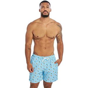 Urban Classics heren zwembroek Pattern Swim Shorts, blauw (lichtblauw/Ice 02060), 3XL