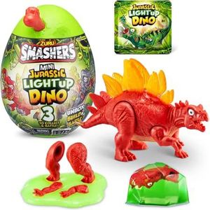 Smashers Mini Jurassic Light Up Dino Egg van ZURU, Stegosaurus, Verzamelei, Volcano, Fossil Toy, Dinosaur Toys, T-Rex Speelgoed voor Jongens en Kinderen, (Stegosaurus)