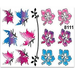 Stickers bloemen en vlinders 14 x 16 cm