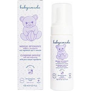 Babycoccole MOUSSE DÉTERGENTE pour le bain de bébé, pour corps et parties intimes. Avec ingrédients purs et naturels d'origine végétale. Testé dermatologiquement pour peaux sensibles - 150 ml