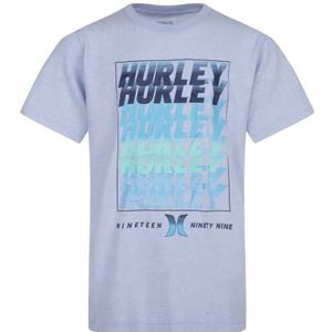 Hurley Hrlb T-shirt voor jongens Stack Em Up Chambray Blue Heather, 13 jaar, Chambray Blue Heather