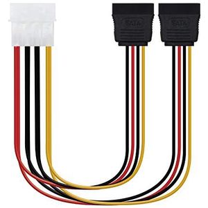 Nano Cable 10.19.0102 SATA-kabel, voeding, Molex op 2SATA, stekker op bus, 30 cm