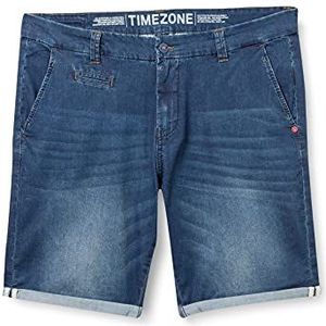 Timezone Marcustz Slim Shorts voor heren, Classic Blue Wash