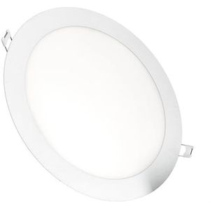 JANDEI - Set x 1 led-downlights voor inbouw, 18 W, 1440 lumen, ronde vorm, inbouwgat Ø 200 - Ø 205 mm, extra platte diepte 13 mm, warm wit 3000 K, transformatoren inbegrepen