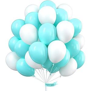 PartyWoo 100 stuks latexballonnen voor feestdecoratie, verjaardag, bruiloft, 25,4 cm, blauwgroen
