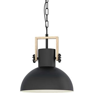 EGLO Lubenham Hanglamp - 1 lichts - Ø30cm. - E27 - Zwart/hout