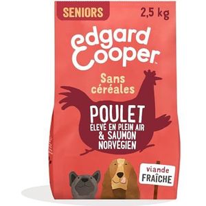 Edgard & Cooper Droogvoer voor oudere honden, natuurlijk voer zonder granen, 2,5 kg, verse kip/zalm, gezonde voeding, lekker en evenwichtig, hoogwaardige eiwitten