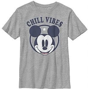 Disney T-shirt Mickey Mouse Chill Vibes Portret Boys Grey Heather Athletic XS, Athletic grijs gemêleerd