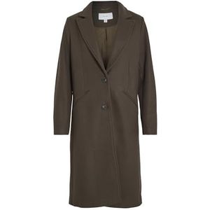 VILA Dames wollen Vivalji Long Coat - Noos, Krokodillenmotieven