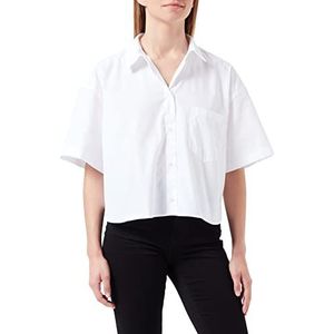 Jack & Jones Jjxx Jxmolly SS Relaxed Poplin Sn Blouse Dames Wit S, Wit